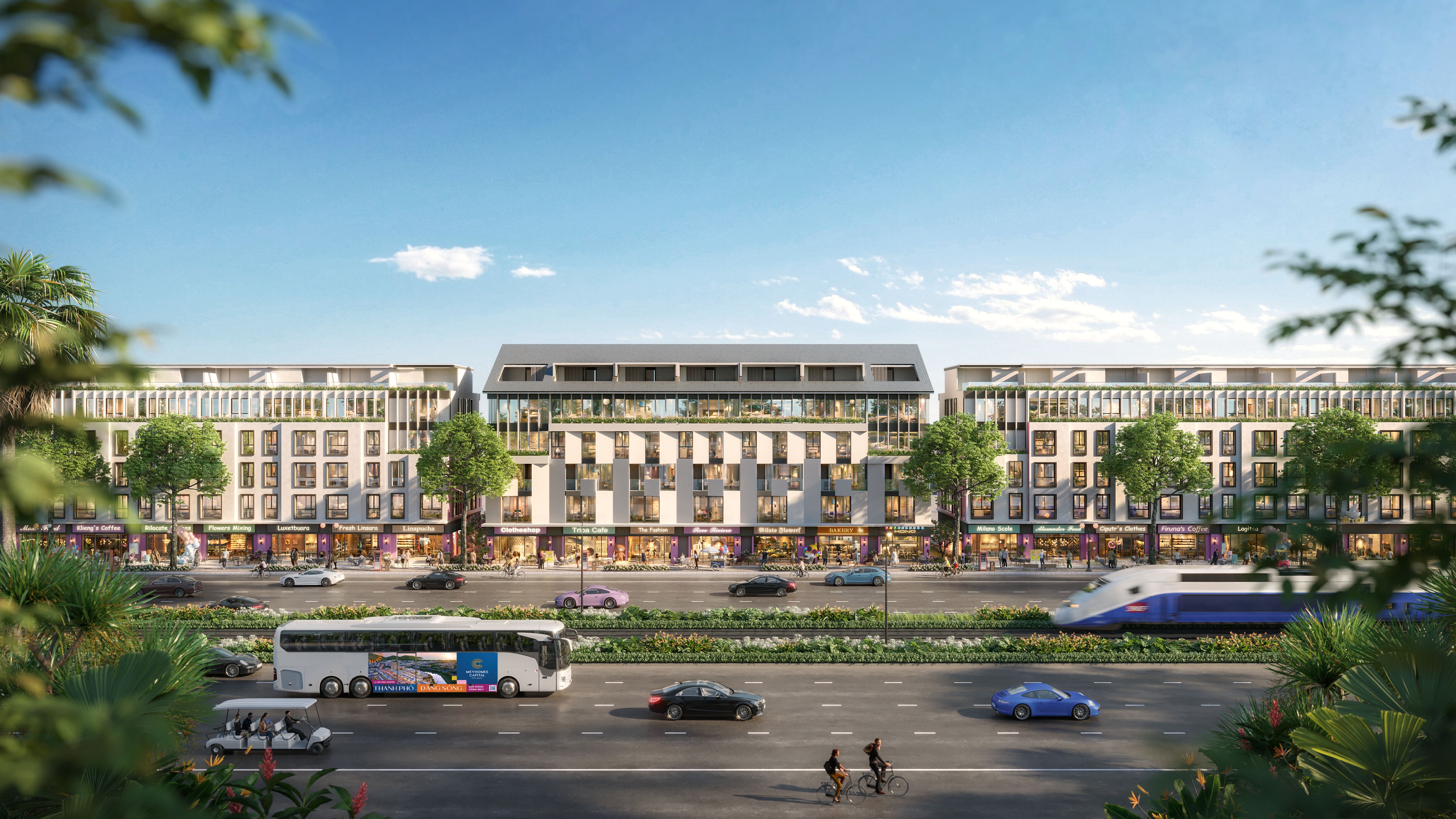 Bán shophouse hướng Tây Nam xây thô bên trong - MT: 4m The Infinity Meyhomes Capital Phú Quốc